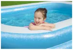 Blue Rectangular Family Inflatable Pool - 7
