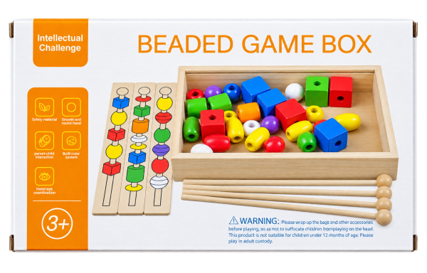 Wooden Beaded Game Box - 1