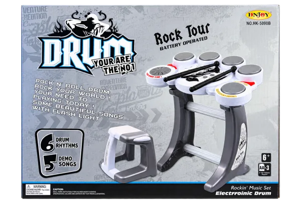 Electronic Drum Set with Stool - 1
