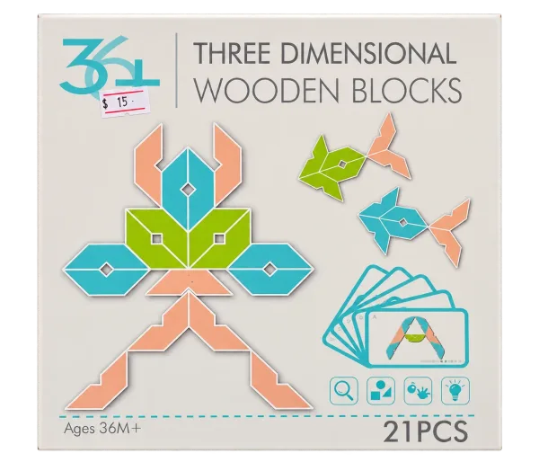 3D Wooden Tangram Blocks - 1