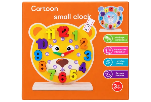 Cartoon Wooden Learning Clock Puzzle - 1