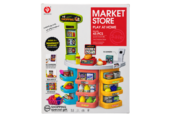 Market Store Play at Home - 65 pcs