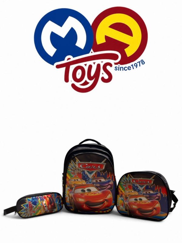 Cars Backpack Set - 3 pcs