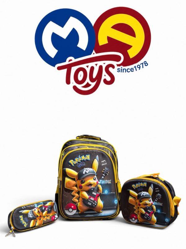 Pikachu Backpack Set - 3 pcs