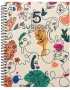 5 Subjects Spiral Notebook - Botanical Faces