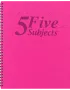 5Five Subjects Spiral Notebook - Magenta