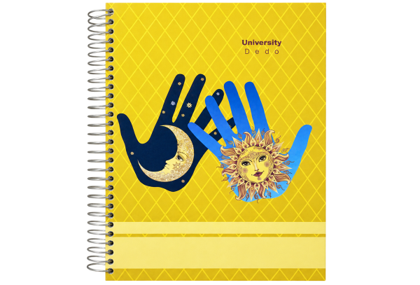 University Spiral Notebook - Mustard Hands