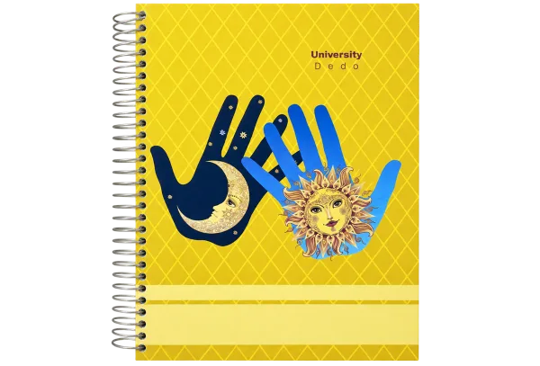 University Spiral Notebook - Mustard Hands