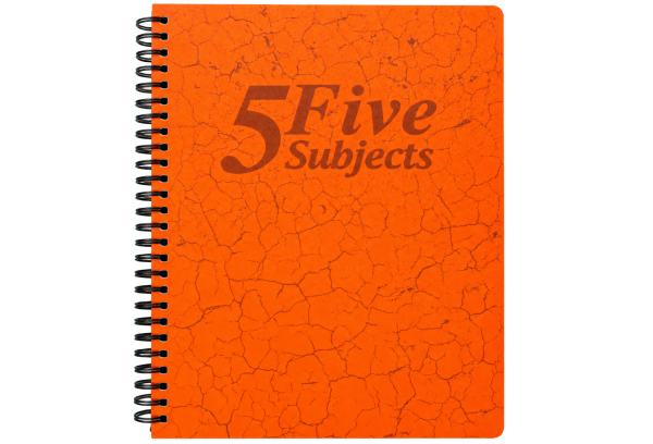 5Five Subjects Spiral Notebook - Orange
