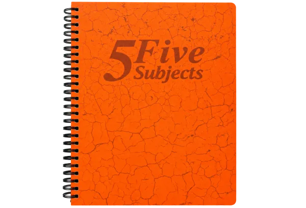5Five Subjects Spiral Notebook - Orange