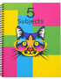 5 Subjects Spiral Notebook - Pop-Art Cat