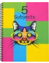 5 Subjects Spiral Notebook - Pop-Art Cat