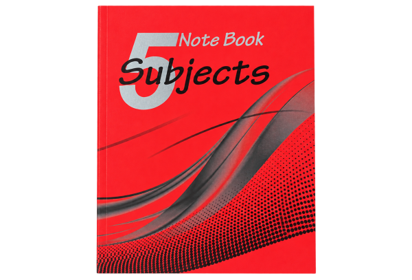 5 Subjects Notebook - Red Waves