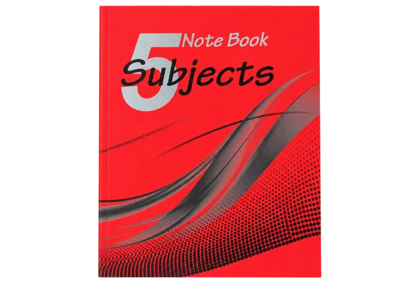 5 Subjects Notebook - Red Waves