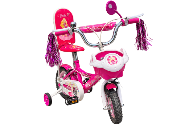 Barbie Kids Bike with Basket & Backrest – Pink - 1