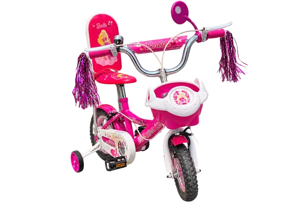 Barbie Kids Bike with Basket & Backrest – Pink - 1