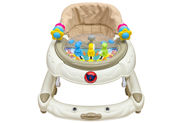 Beige Baby Walker with Play Dome