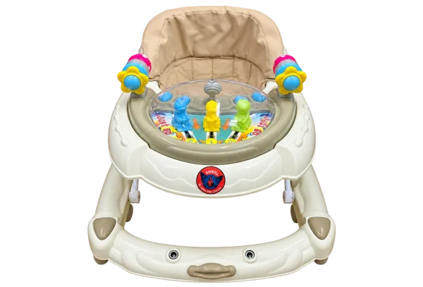 Beige Baby Walker with Play Dome