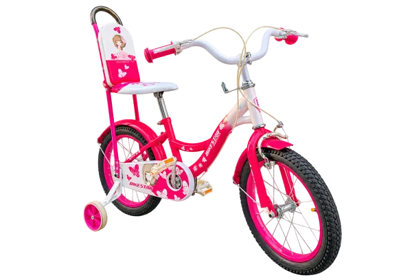 Bikestar Kids Bike with Backrest – Pink - 1