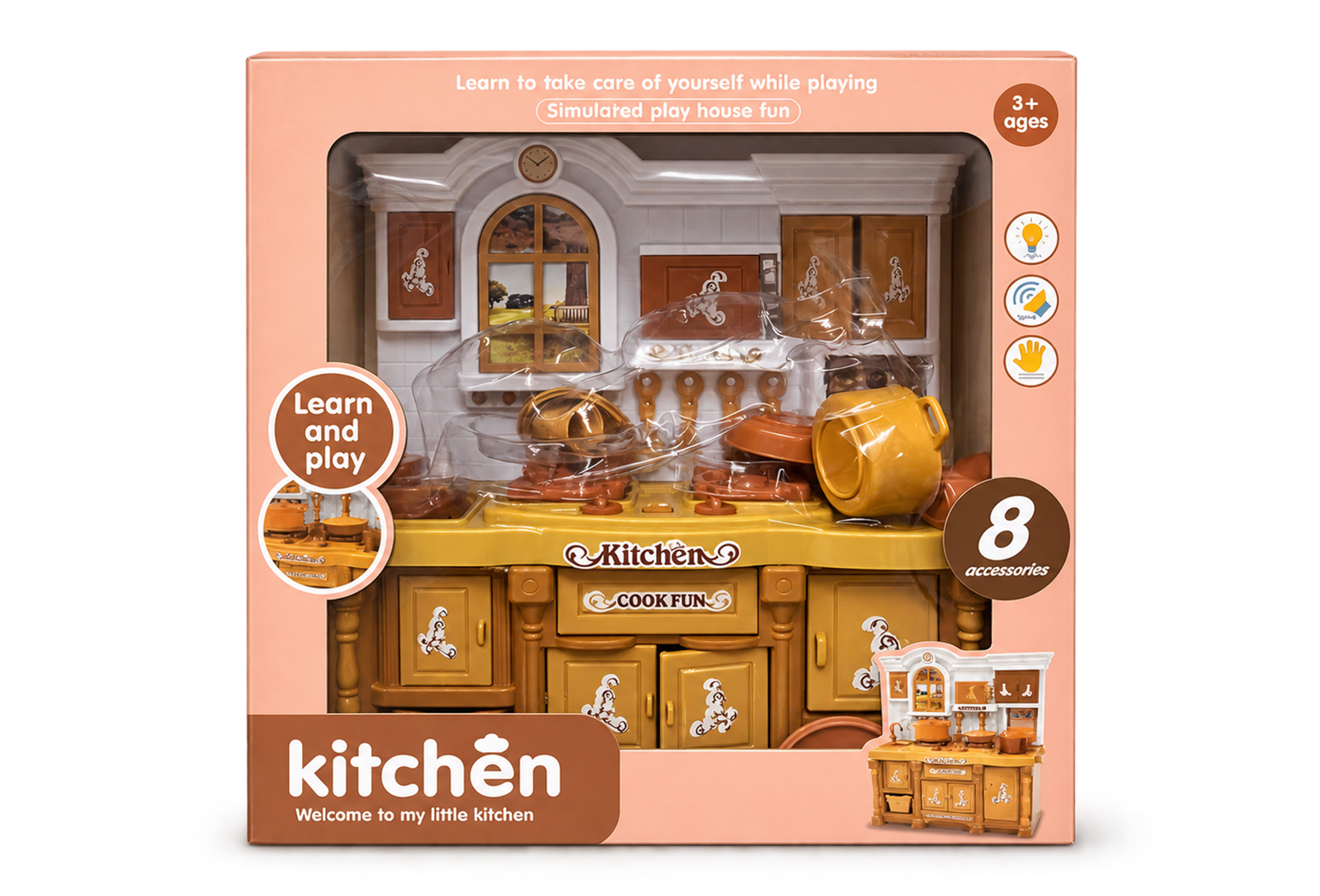 Brown kitchen playset 8CF12555 front Brown kitchen playset 8CF12555 front