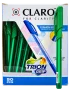 Claro Trion Grip Ball Pen – Green, Box of 50 - 1