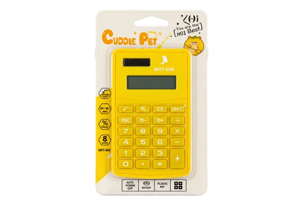Cuddle Pet Pocket Calculator MRT-666 – Yellow - 1