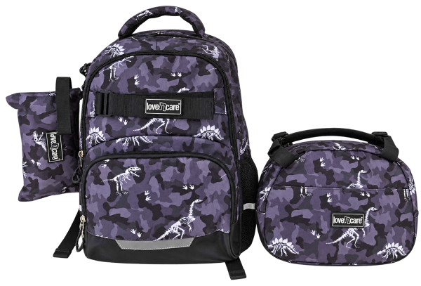 Dinosaur Camouflage Backpack Set – 3 pcs - 1