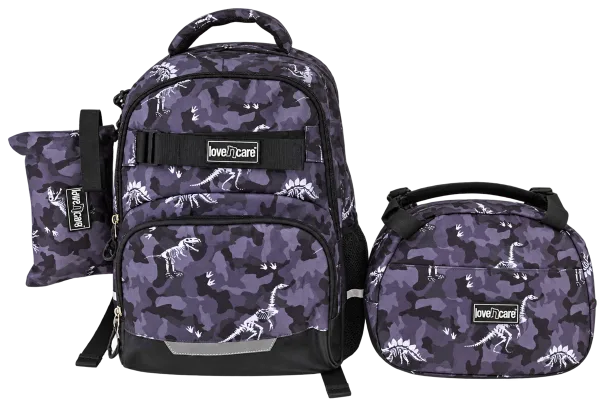 Dinosaur Camouflage Backpack Set – 3 pcs - 1