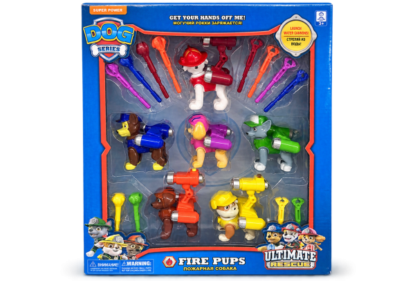 Fire Pups Water Cannon Figure Set front