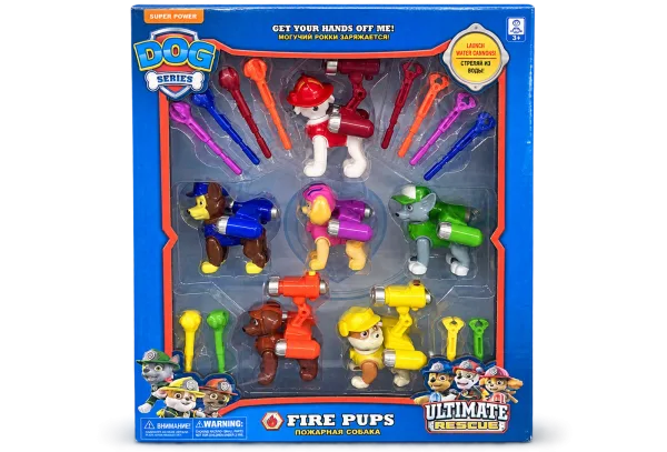 Fire Pups Water Cannon Figure Set front