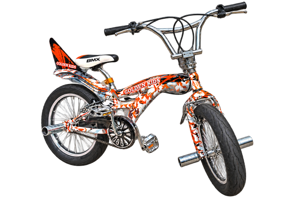 Golden Kids BMX Freestyle Bike – Orange Camo - 1