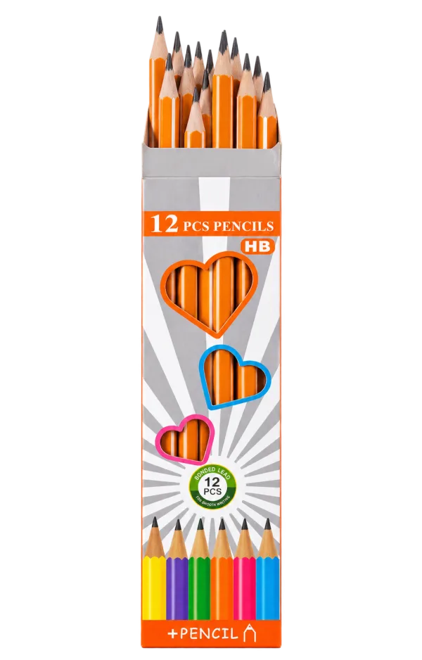 HB Pencils – 12 pcs, Heart Box - 1