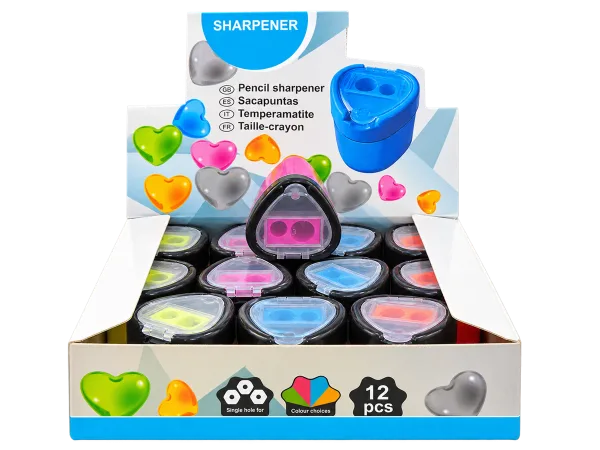 Heart Pencil Sharpener with Container - 1