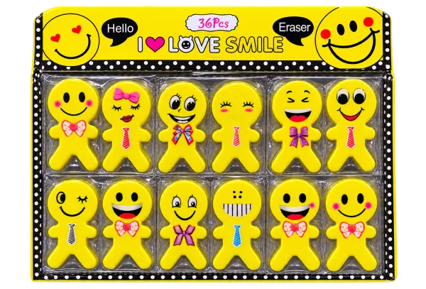 I Love Smile Emoji Erasers - 1