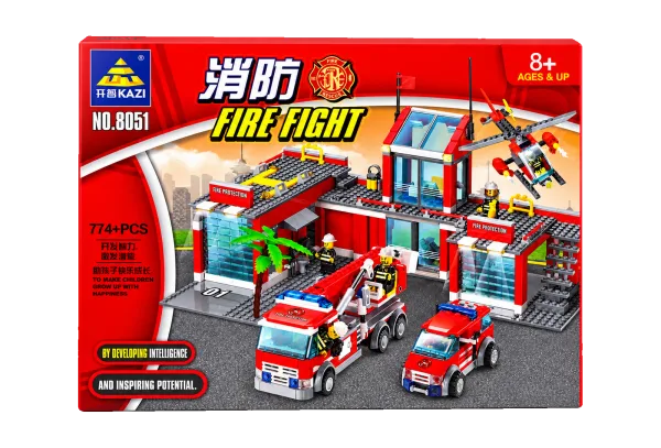 KAZI Fire Station 8051 Building Set - 774 Pieces