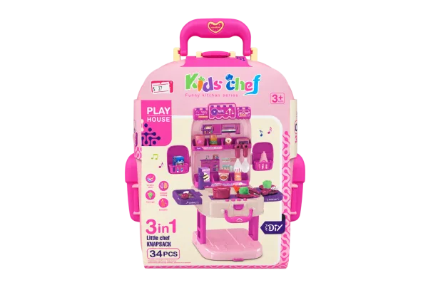 Kids Chef 3-in-1 Knapsack Kitchen Playset - front