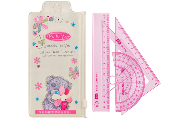 Me to You Pencil Pouch with Pink Geometry Set - 1