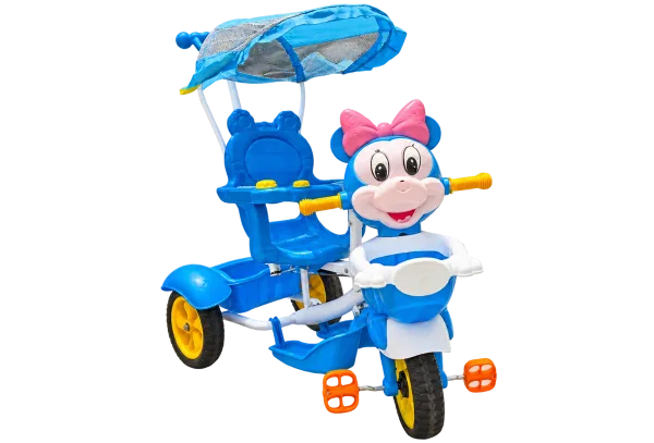 Mouse Face Tricycle with Canopy – Blue - 1