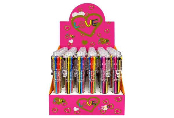 Multi-Colour Retractable Ballpoint Pen – Love Display - 1