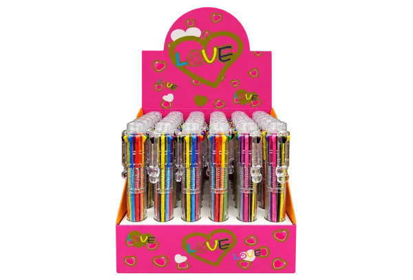 Multi-Colour Retractable Ballpoint Pen – Love Display - 1