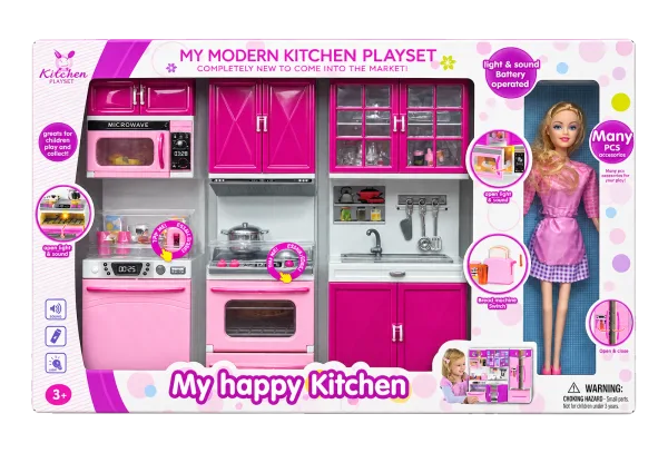 My Happy Kitchen Playset with Doll - front