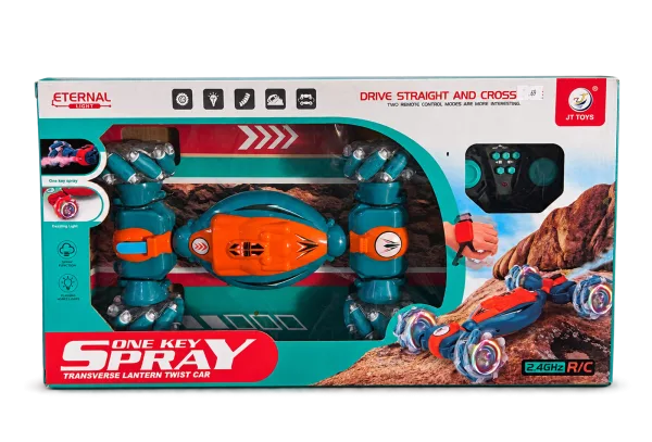 One Key Spray Stunt Car - Teal - image 1