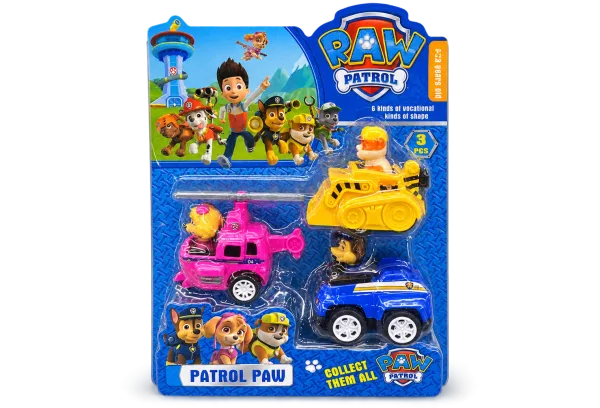 Patrol Paw 3-Piece Pull-Back Vehicle Set front view