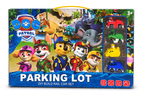 Paw Patrol Parking Lot DIY Rail Car Set front