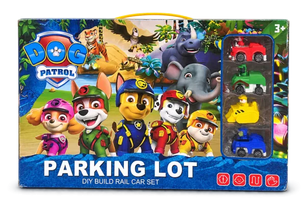 Paw Patrol Parking Lot DIY Rail Car Set front