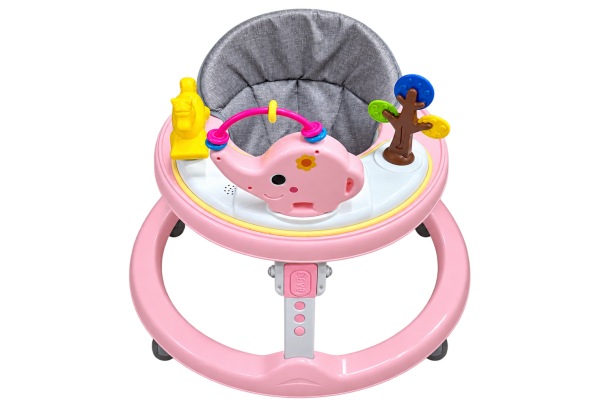 Pink Elephant Round Baby Walker - 1
