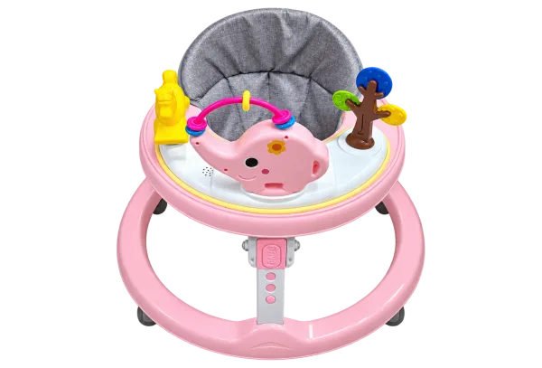 Pink Elephant Round Baby Walker - 1
