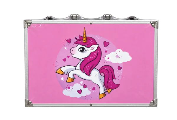 Pink Unicorn Aluminum Carry Case - front