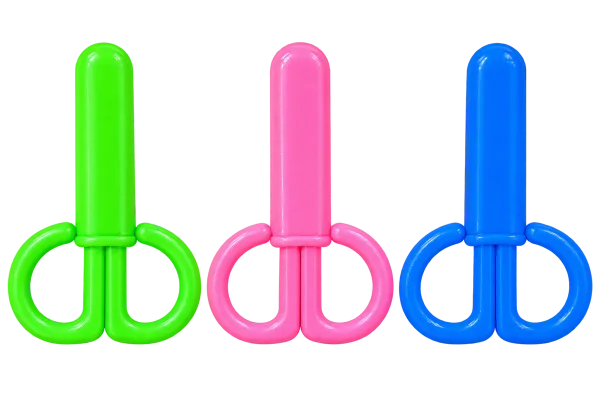 Plastic Kids Scissors – Green, Pink & Blue - 1