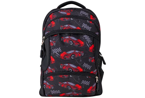 Racing Car Print Backpack - 1